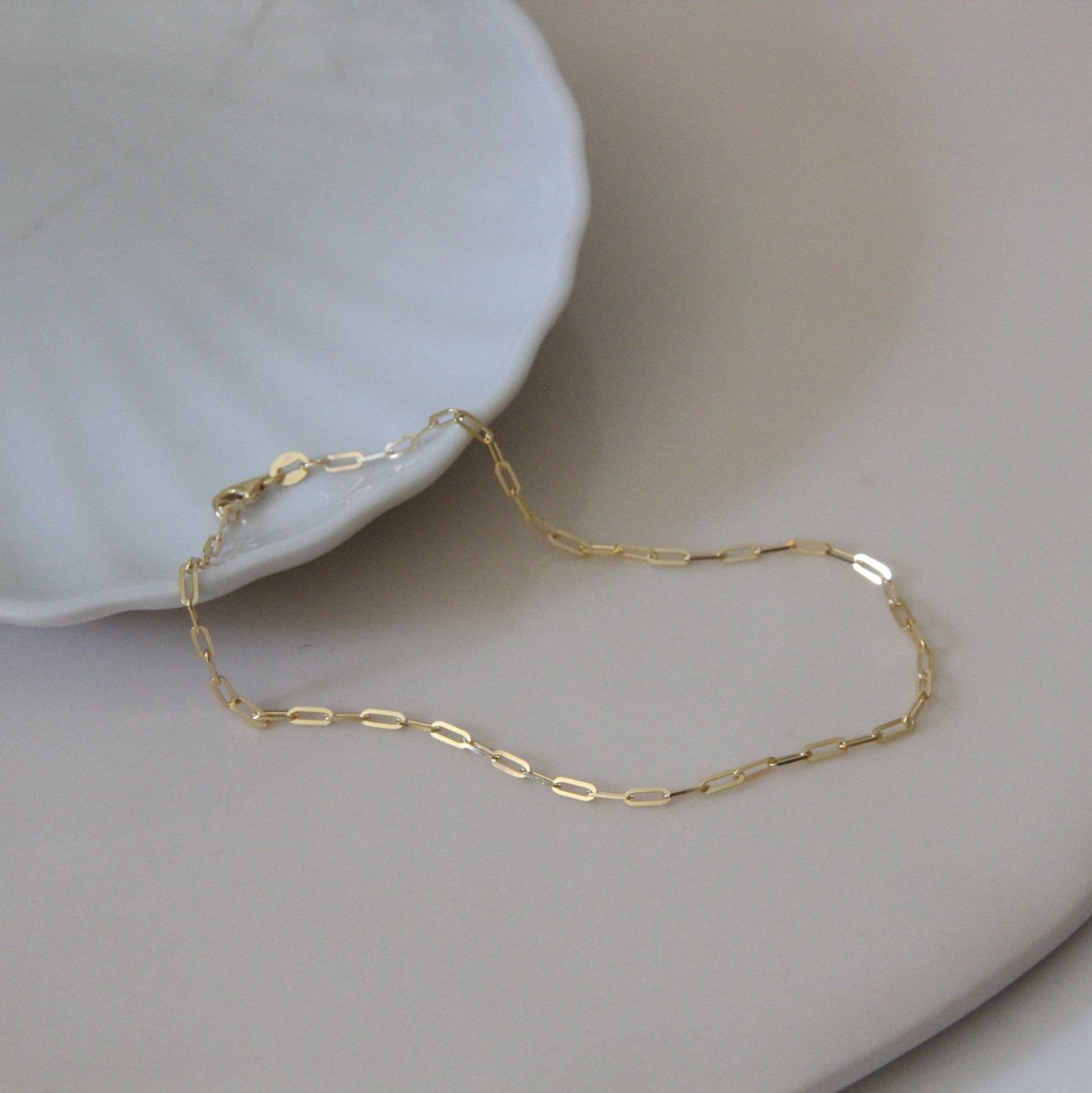 Thin Paperclip chain anklet